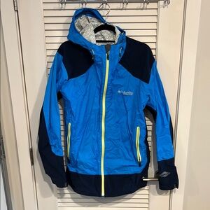 Columbia- Waterproof, Breathable, Omni-tech Blue & Black Performance Jacket